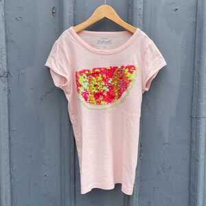 Crew Cuts Cotton Watermelon sequin T-Shirt, size 12